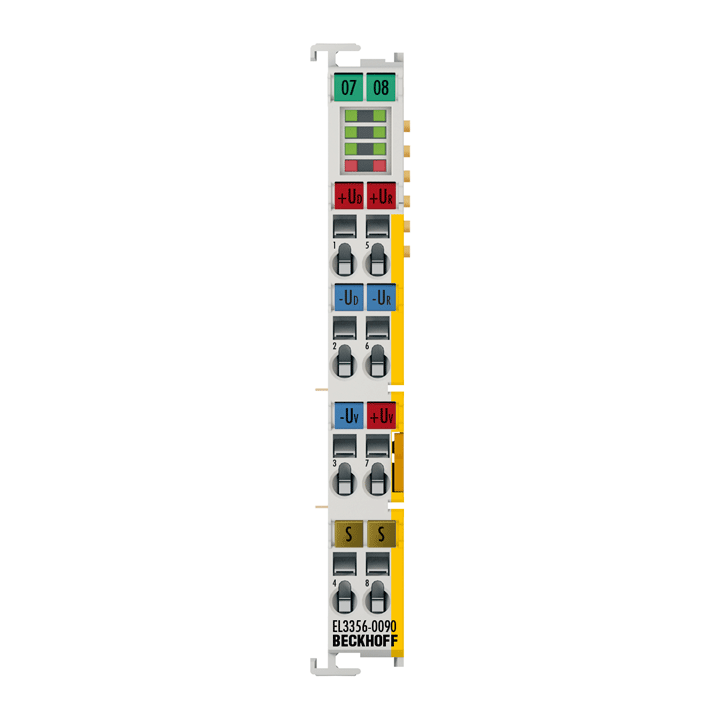 EL3356-0090 | EtherCAT Terminal, 1-channel analog input, measuring bridge, full bridge, 24 bit, high-precision, TwinSAFE SC