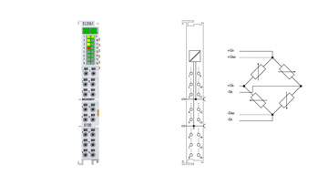 EL3361-0100 | EtherCAT 端子模块，单通道模拟量输入，测量电桥，全桥，24 位，传感器电源 10 V DC