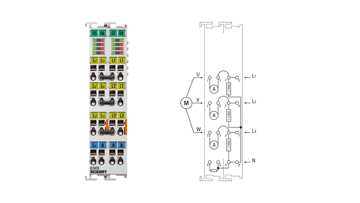 EL3433 | EtherCAT Terminal, 3-channel analog input, power measurement, 500 V AC, 10 A, 16 bit
