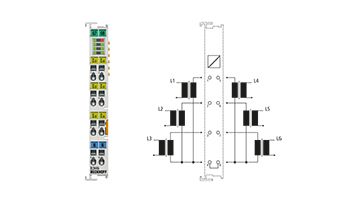 EL3446 | EtherCAT 端子模块，6 通道模拟量输入，电流，1 A，24 位，分布式电力测量