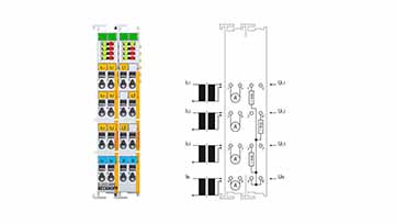 EL3453-0090 | EtherCAT Terminal, 3-channel analog input, power measurement, 690 V AC, 0.1/1/5 A, 24 bit, electrically isolated, TwinSAFE SC