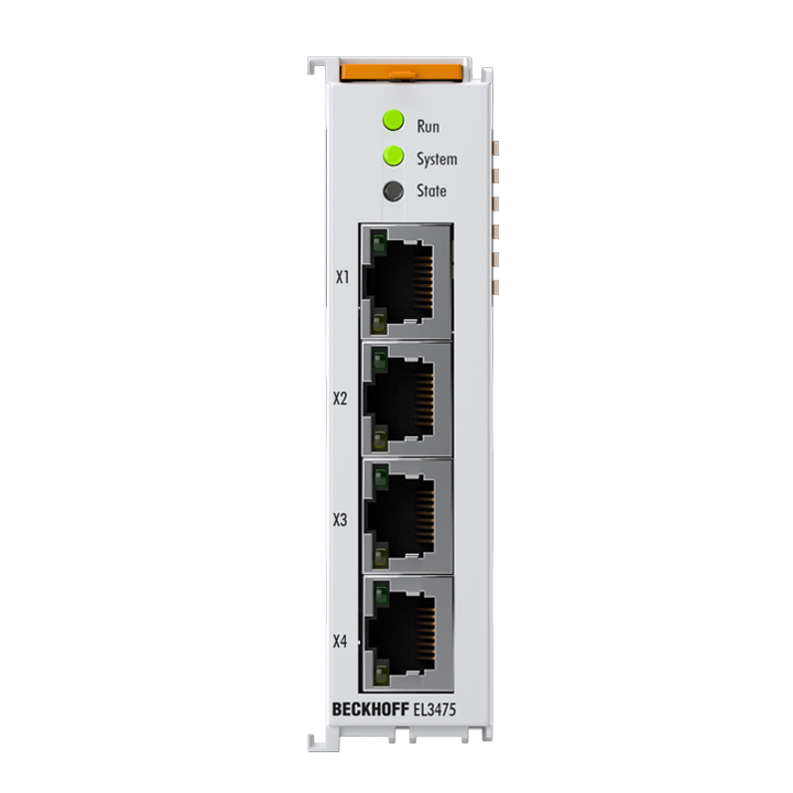 EL3475 | EtherCAT Terminal, 12-channel analog input, 4-port, multi-function, 333 mV, 24 bit, distributed power measurement, RJ45