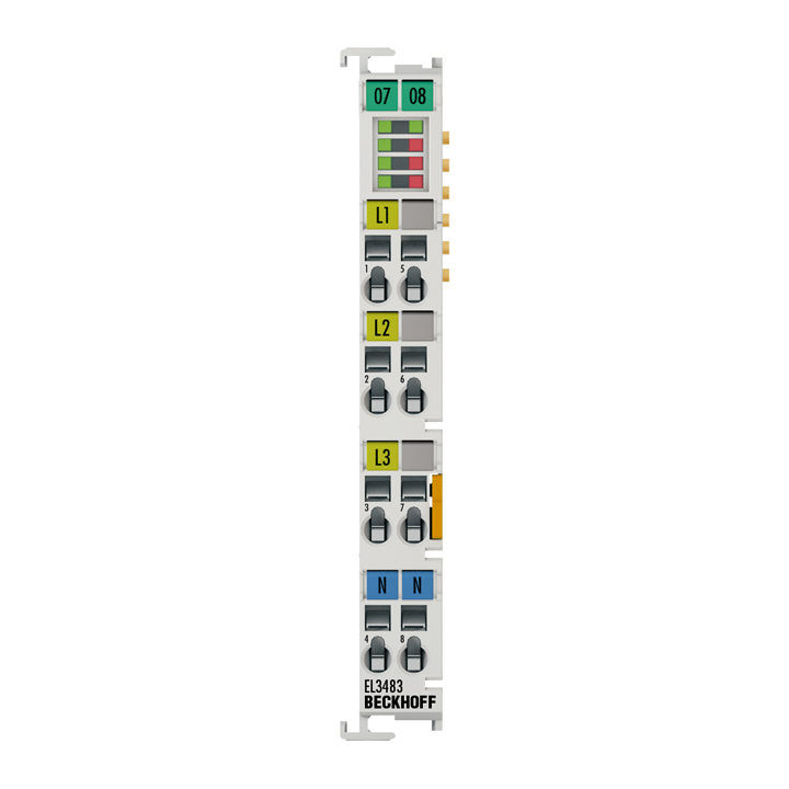 EL3483 | EtherCAT-Klemme, 3-Kanal-Analog-Eingang, Netzwächter, 480 V AC, 24 Bit