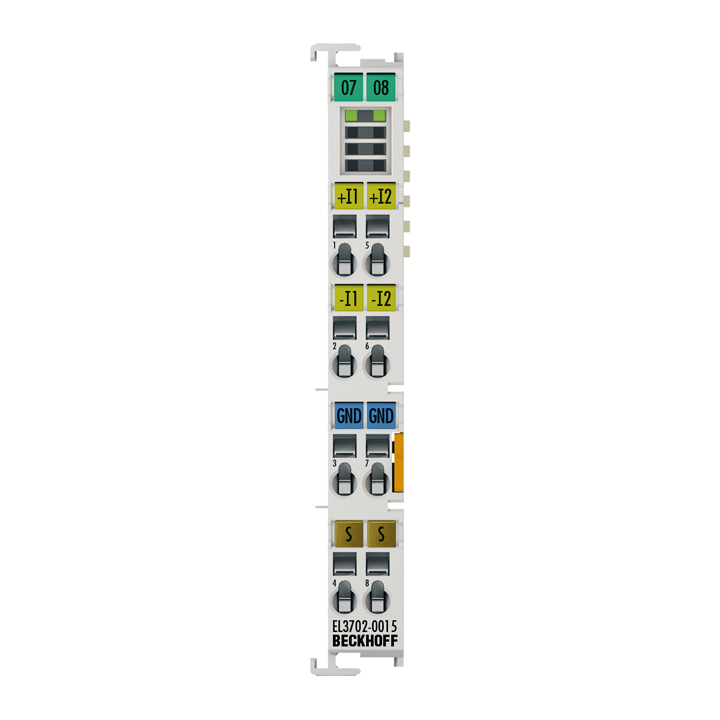 EL3702-0015 | EtherCAT-Klemme, 2-Kanal-Analog-Eingang, Spannung, ±150 mV, 16 Bit, Oversampling
