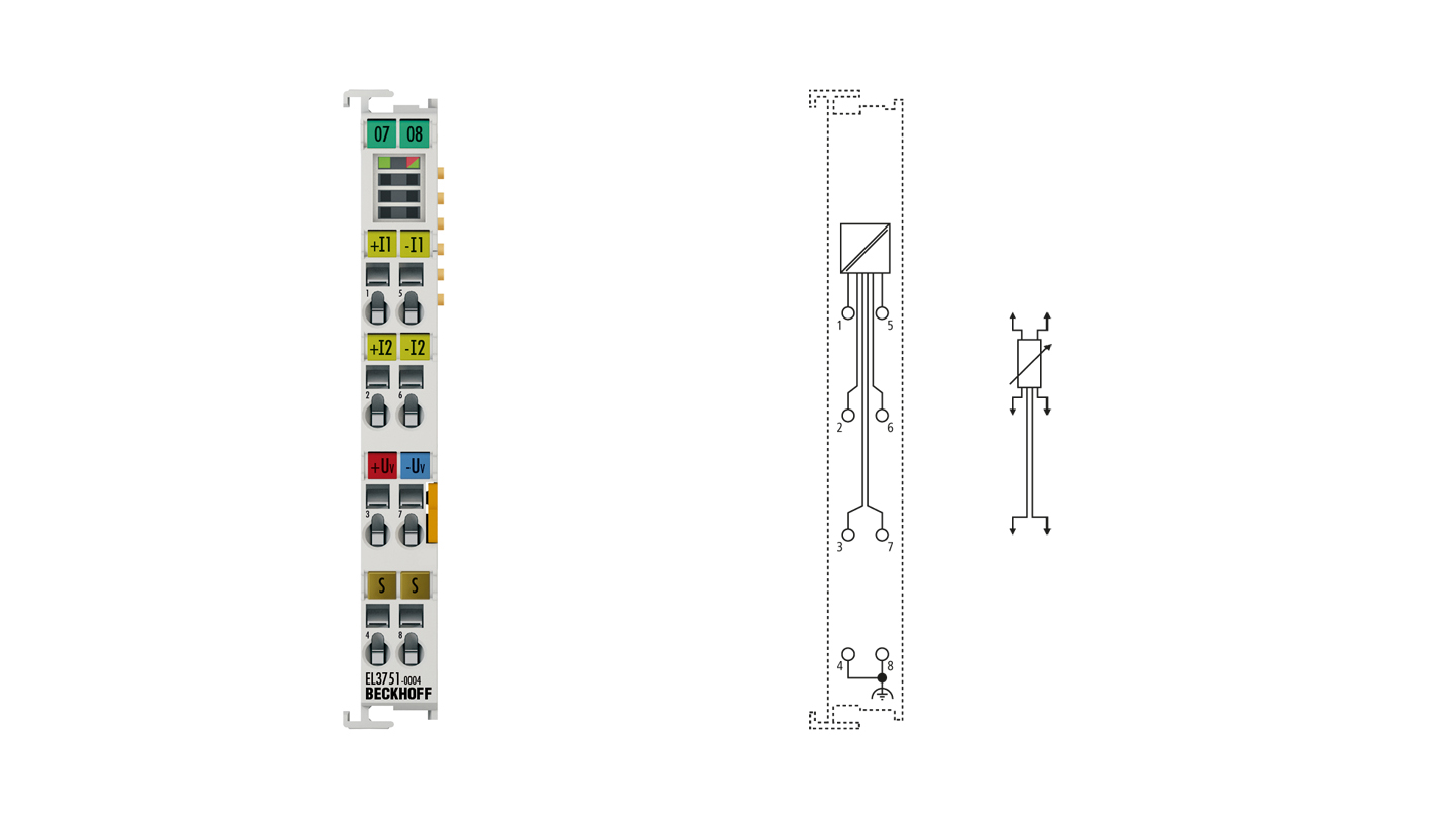 EL3751-0004 | EtherCAT 端子模块，单通道模拟量输入，温度，RTD (Pt100)，24 位，10 ksps