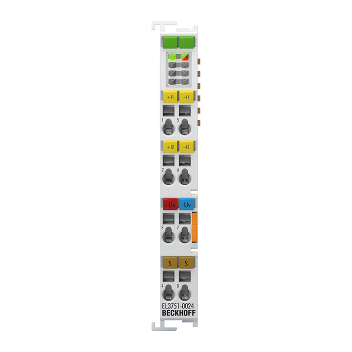 EL3751-0024 | EtherCAT Terminal, 1-channel analog input, temperature, RTD (Pt100), 24 bit, 10 ksps, factory calibrated