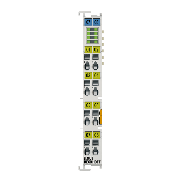 EL4008 | EtherCAT-Klemme, 8-Kanal-Analog-Ausgang, Spannung, 0…10 V, 12 Bit