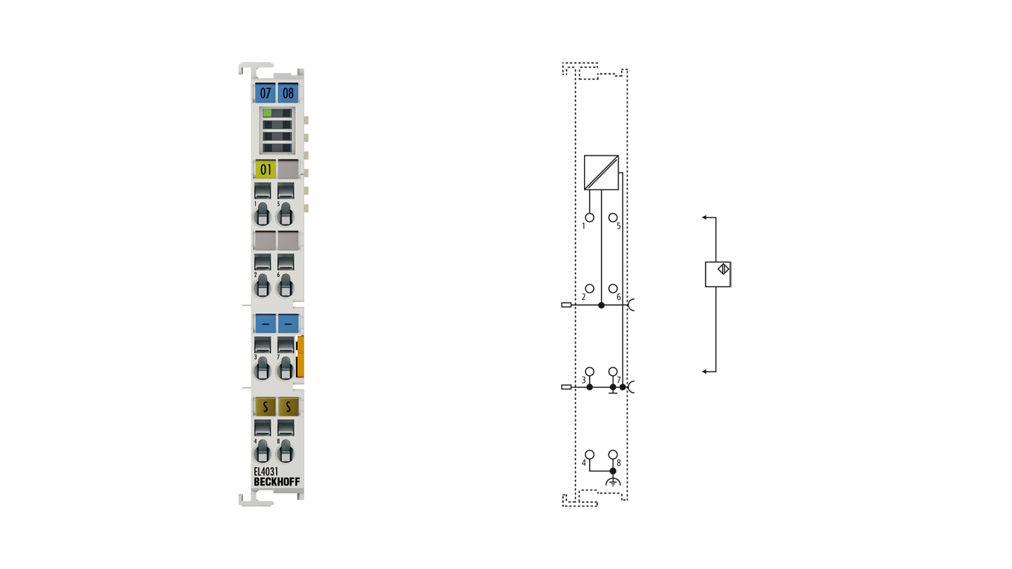 EL4031 | EtherCAT Terminal, 1-channel analog output, voltage, ±10 V, 12 bit