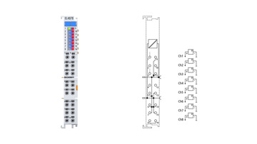 EL4078 | EtherCAT 端子模块，8 通道模拟量输出，多功能，±10 V，±20 mA，16 位，2 ksps