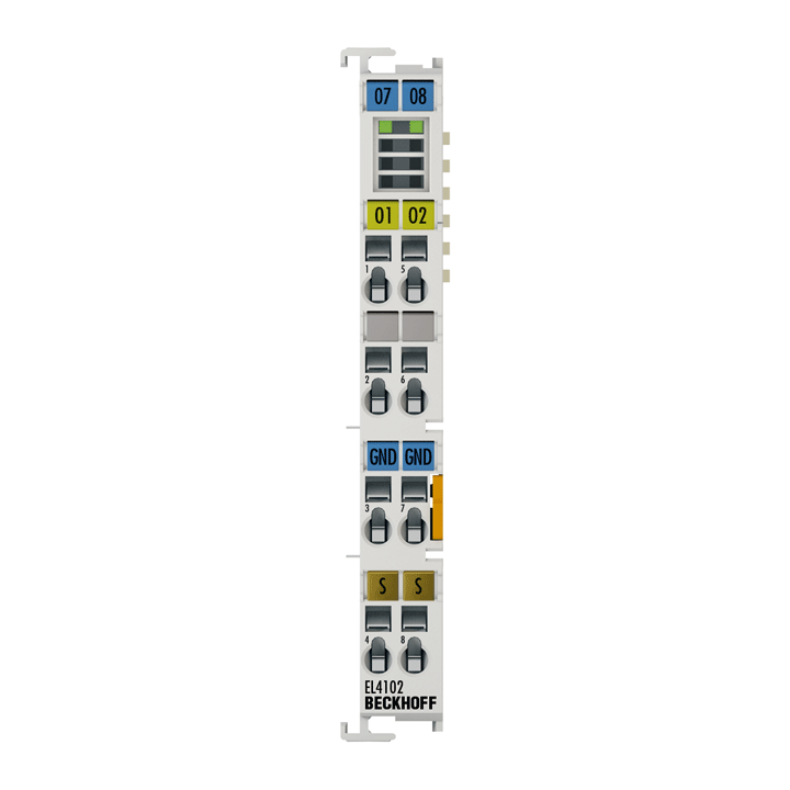 EL4102 | EtherCAT-Klemme, 2-Kanal-Analog-Ausgang, Spannung, 0…10 V, 16 Bit