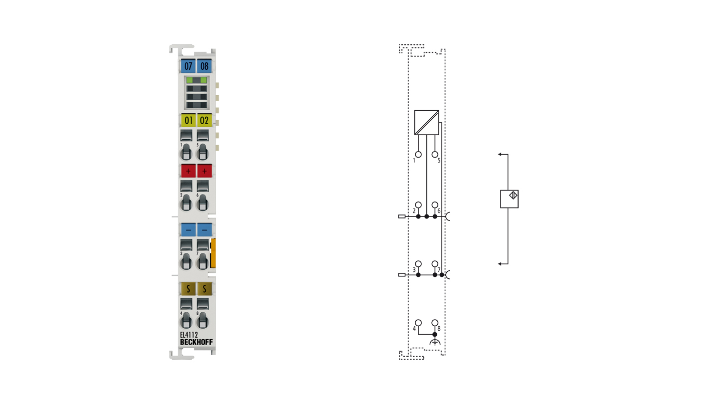 EL4112 | EtherCAT Terminal, 2-channel analog output, current, 0…20 mA, 16 bit