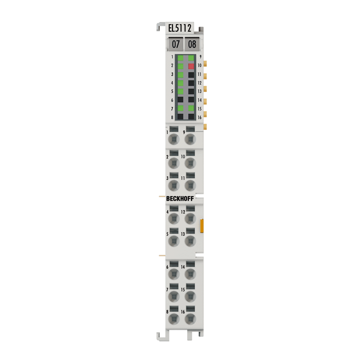 EL5112 | EtherCAT Terminal, 2-channel encoder interface, incremental, 5 V DC (DIFF RS422, TTL, open collector), 5 MHz, 2 x AB/1 x ABC