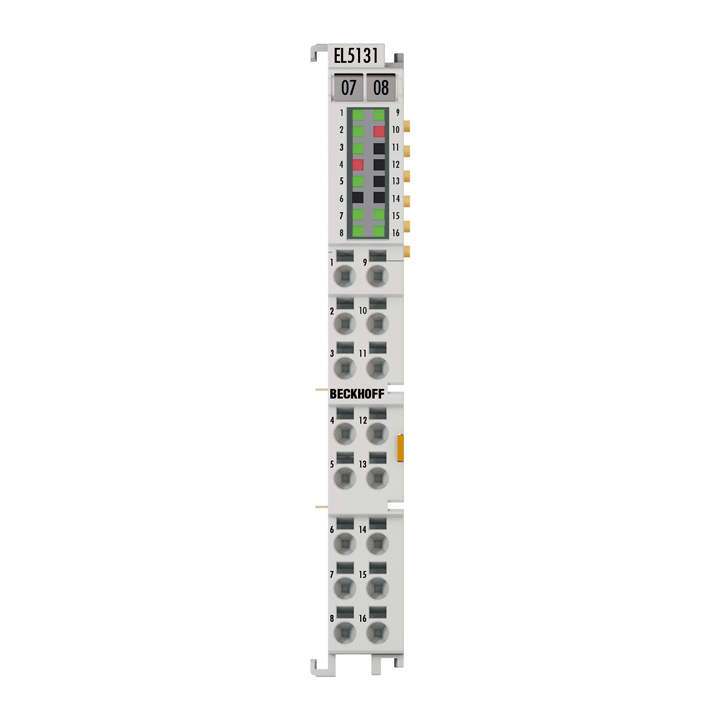 EL5131 | EtherCAT-Klemme, 1-Kanal-Encoder-Interface, inkremental, 5 V DC, 5 MHz, mit 2 x Digital-Ausgang 24 V DC
