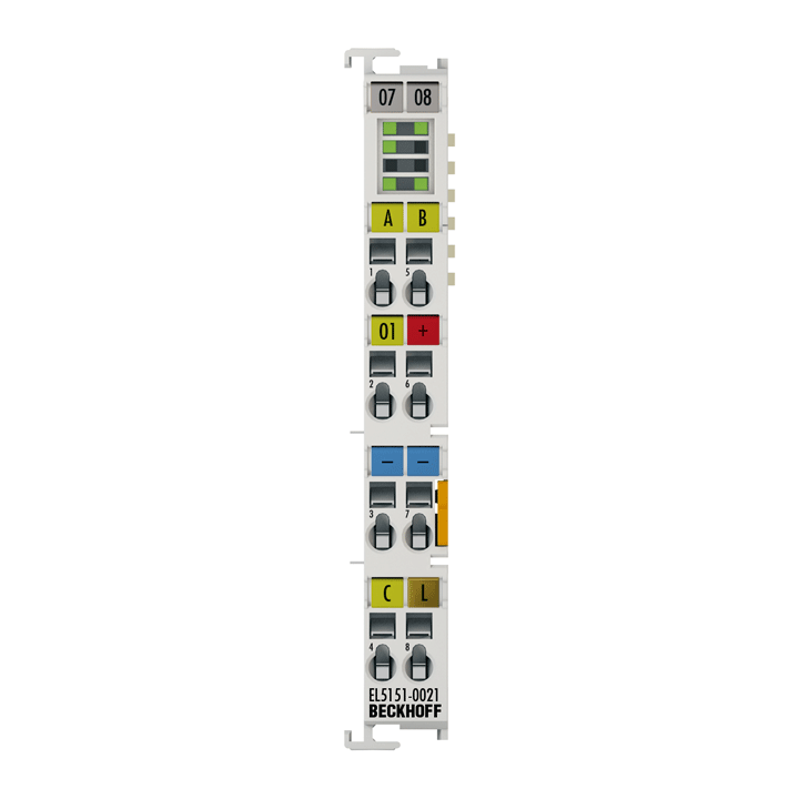 EL5151-0021 | EtherCAT Terminal, 1-channel encoder interface, incremental, 24 V DC HTL, 100 kHz, with 1 x digital output 24 V DC