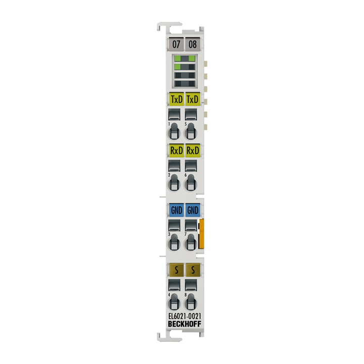 EL6021-0021 | EtherCAT Terminal, 1-channel communication interfaceserial, RS422/RS485, line device
