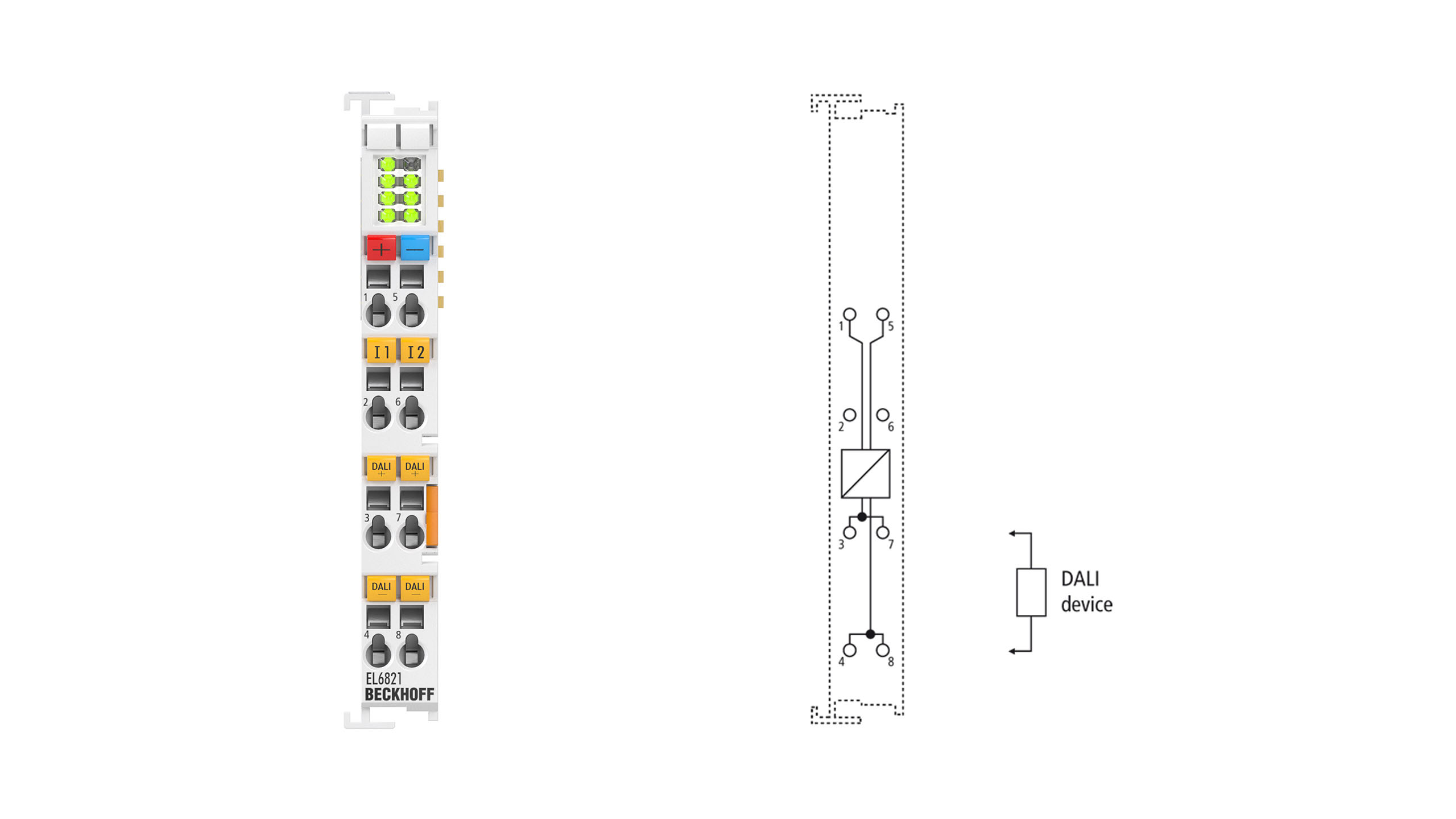 EL6821 | EtherCAT-Klemme, 1-Kanal-Kommunikations-Interface, DALI-2, Master/Netzteil