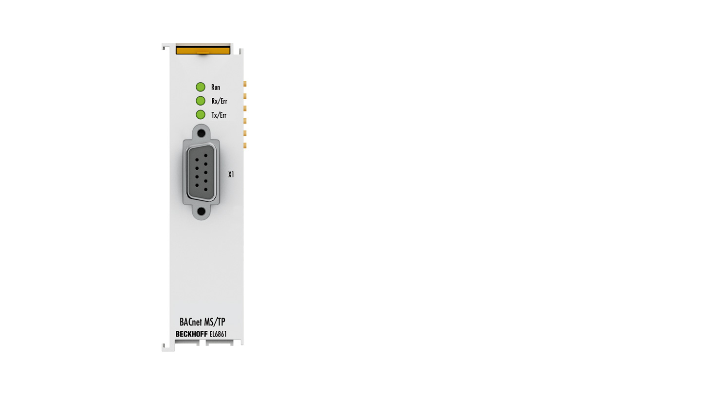 EL6861 | EtherCAT-Klemme, 1-Kanal-Kommunikations-Interface, BACnet-MS/TP, RS485, D-Sub