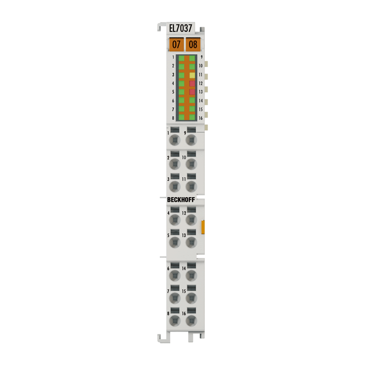 EL7037 | EtherCAT Terminal, 1-channel motion interface, stepper motor, 24 V DC, 1.5 A, with incremental encoder