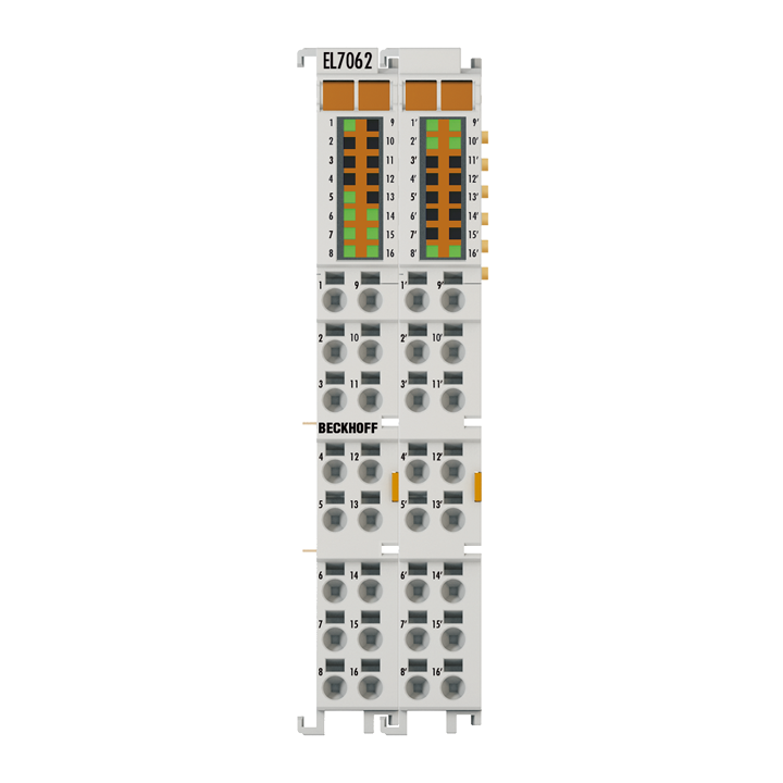 EL7062 | EtherCAT-Klemme, 2-Kanal-Motion-Interface, Schrittmotor, 48 V DC, 3 A, mit Inkremental-Encoder, 5 V DC