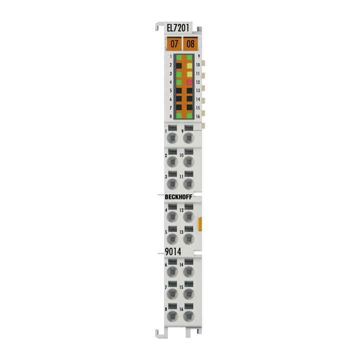 EL7201-9014 | EtherCAT Terminal, 1-channel motion interface, servomotor, 48 V DC, 2.8 A, OCT, suitable for STO applications