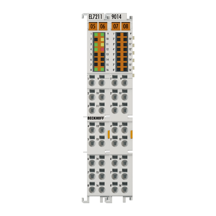 EL7211-9014 | EtherCAT Terminal, 1-channel motion interface, servomotor, 48 V DC, 4.5 A, OCT, suitable for STO applications