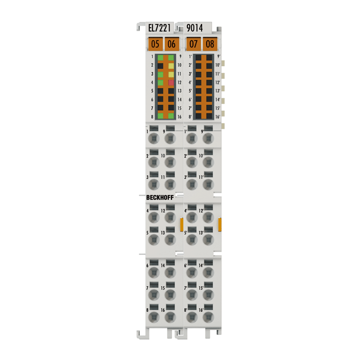 EL7221-9014 | EtherCAT Terminal, 1-channel motion interface, servomotor, 48 V DC, 8 A, OCT, suitable for STO applications