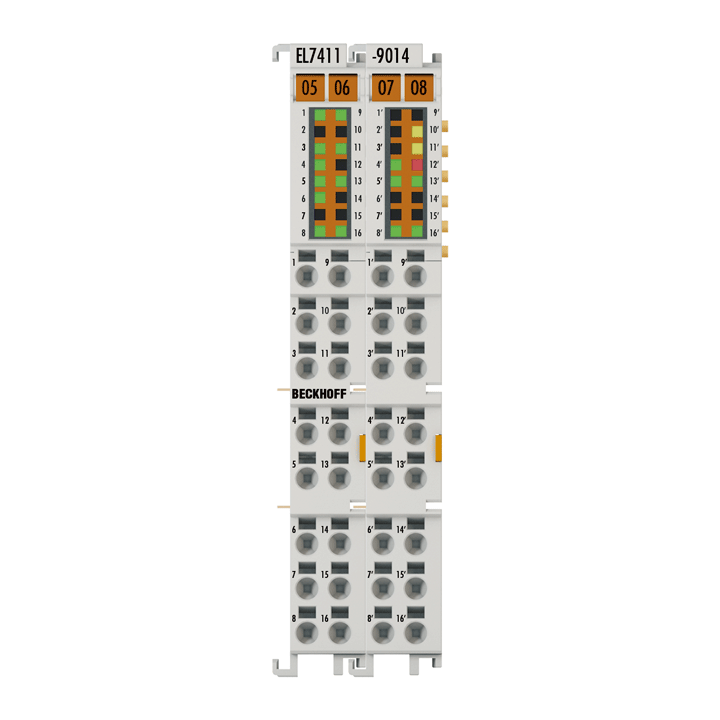 EL7411-9014 | EtherCAT-Klemme, 1-Kanal-Motion-Interface, BLDC-Motor, 48 V DC, 4,5 A, mit Inkremental-Encoder, geeignet für STO-Anwendungen