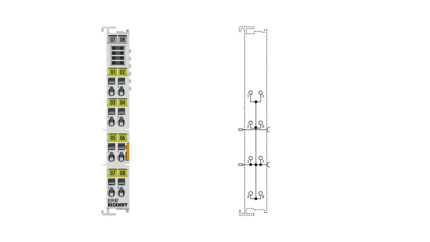 EL9187 | Potential distribution terminal, 8 x 0 V DC