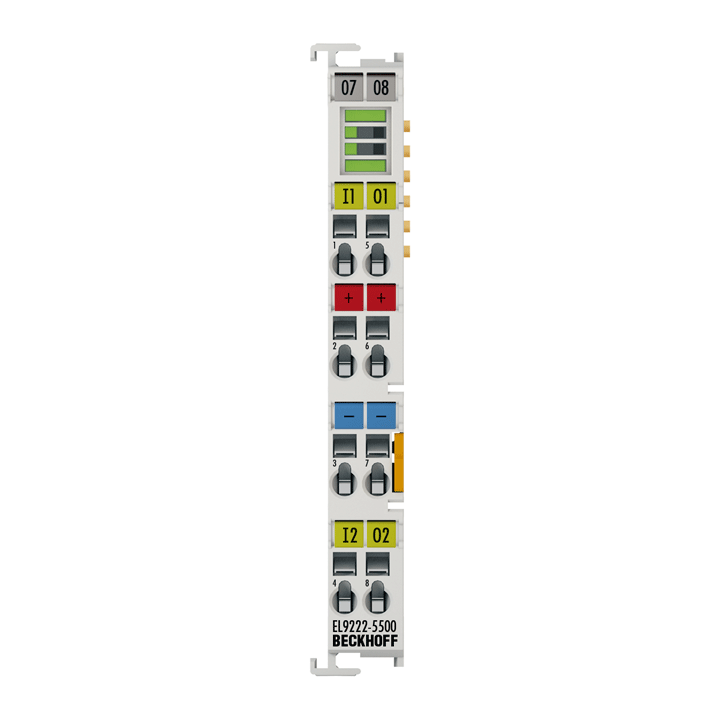 EL9222-5500 | Overcurrent protection terminal, 24 V DC, 2-channel, max. ∑ 10 A, adjustable