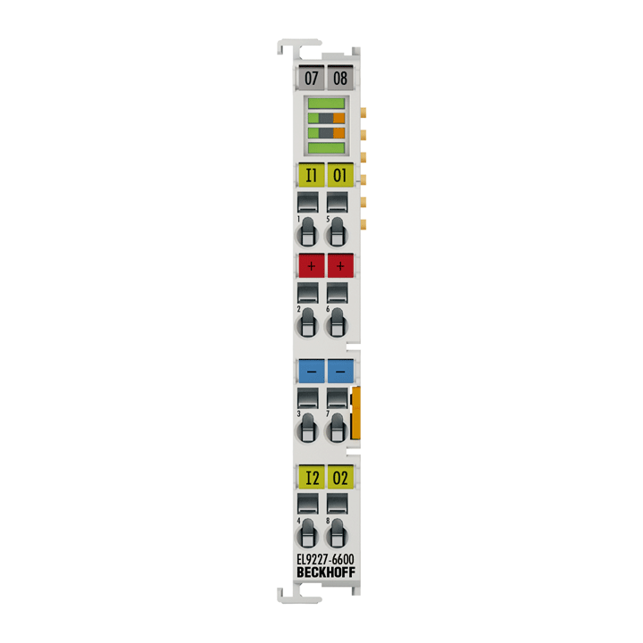 EL9227-6600 | Overcurrent protection terminal, 24 V DC, 2-channel, max. 4 A, adjustable, extended functionalities