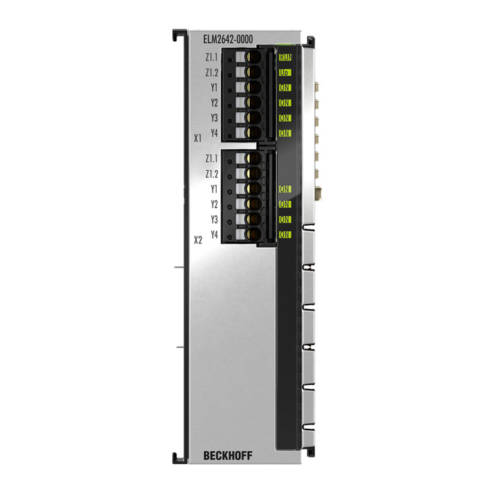 ELM2642-0000 | EtherCAT 端子模块，2 通道簧片继电器输出，多路复用，48 V AC/DC，0.5 A，无源，1 x 4