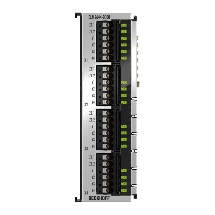 ELM2644-0000 | EtherCAT Terminal, 4-channel reed output, multiplexer, 48 V AC/DC, 0.5 A, potential-free, 1 x 4