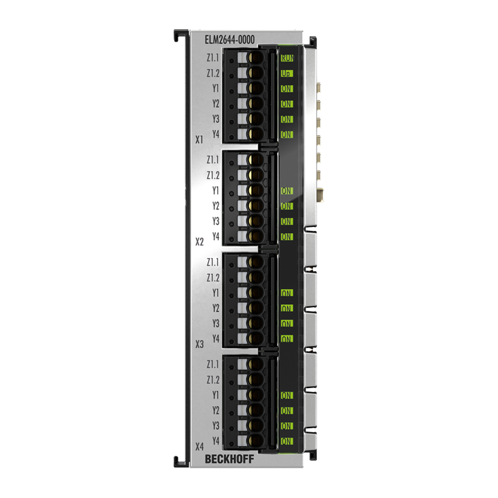 ELM2644-0000 | EtherCAT 端子模块，4 通道簧片继电器输出，多路复用，48 V AC/DC，0.5 A，无源，1 x 4