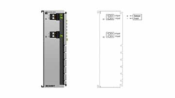 ELM3102-0030 | EtherCAT Terminal, 2-channel analog input, current, ±20 mA, 24 bit, 20 ksps, externally calibrated