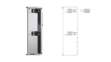 ELM3102-0100 | EtherCAT-Klemme, 2-Kanal-Analog-Eingang, Multifunktion, ±60 V, ±20 mA, 24 Bit, 20 kSps, galvanisch getrennt