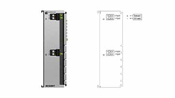 ELM3102-0130 | EtherCAT Terminal, 2-channel analog input, multi-function, ±60 V, ±20 mA, 24 bit, 20 ksps, electrically isolated, externally calibrated