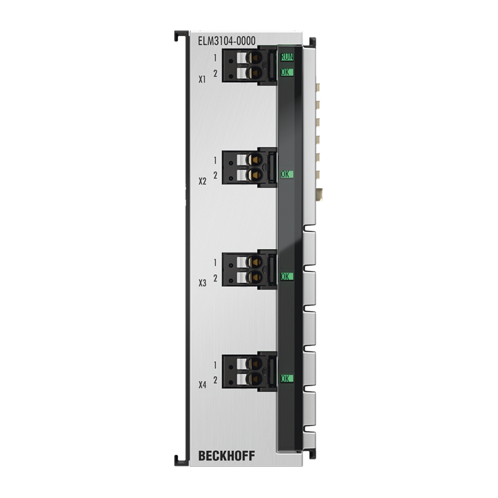 ELM3104-0000 | EtherCAT 端子模块，4 通道模拟量输入，±20 mA 电流，24 位，10 ksps