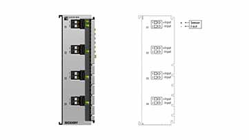 ELM3104-0030 | EtherCAT 端子模块，4 通道模拟量输入，±20 mV 电流，24 位，10 ksps，带第三方校准证书