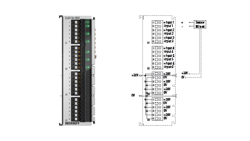 ELM3146-0000 | EtherCAT-Klemme, 6-Kanal-Analog-Eingang, Multifunktion, ±10…±1,25 V, ±20 mA, 24 Bit, 1 kSps