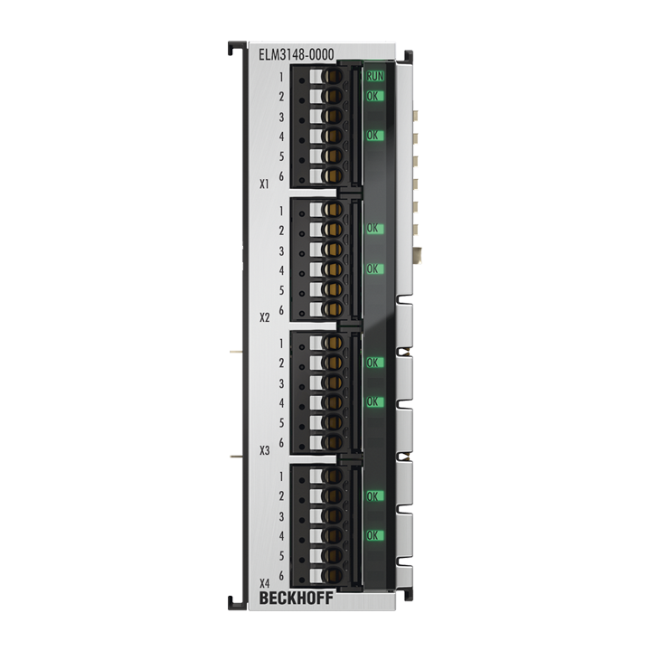 ELM3148-0000 | EtherCAT 端子模块，8 通道模拟量输入，多功能，±10…±1.25 V，±20 mA，24 位，1 ksps