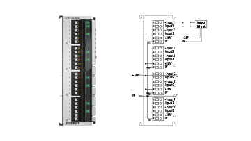 ELM3148-0000 | EtherCAT Terminal, 8-channel analog input, multi-function, ±10…±1.25 V, ±20 mA, 24 bit, 1 ksps