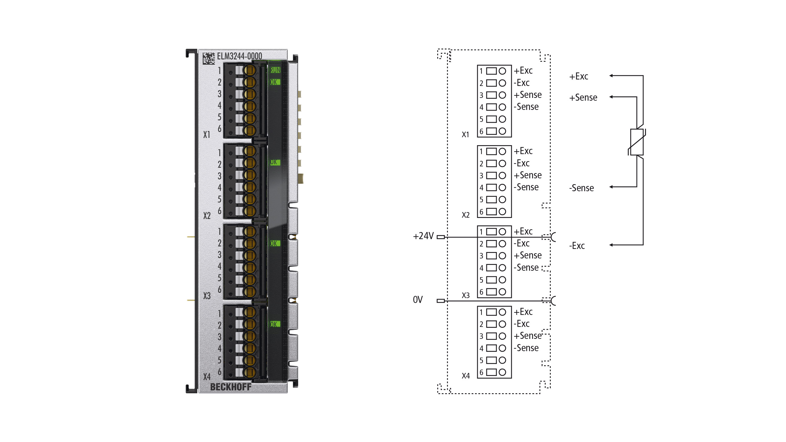 ELM3244-0000 | EtherCAT-Klemme, 4-Kanal-Analog-Eingang, Temperatur, RTD, 24 Bit, hochpräzise, 1 kSps