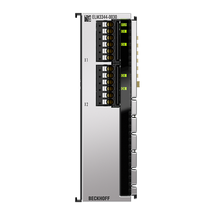 ELM3344-0030 | EtherCAT Terminal, 4-channel analog input, temperature, thermocouple, 24 bit, high-precision, 1 ksps, externally calibrated