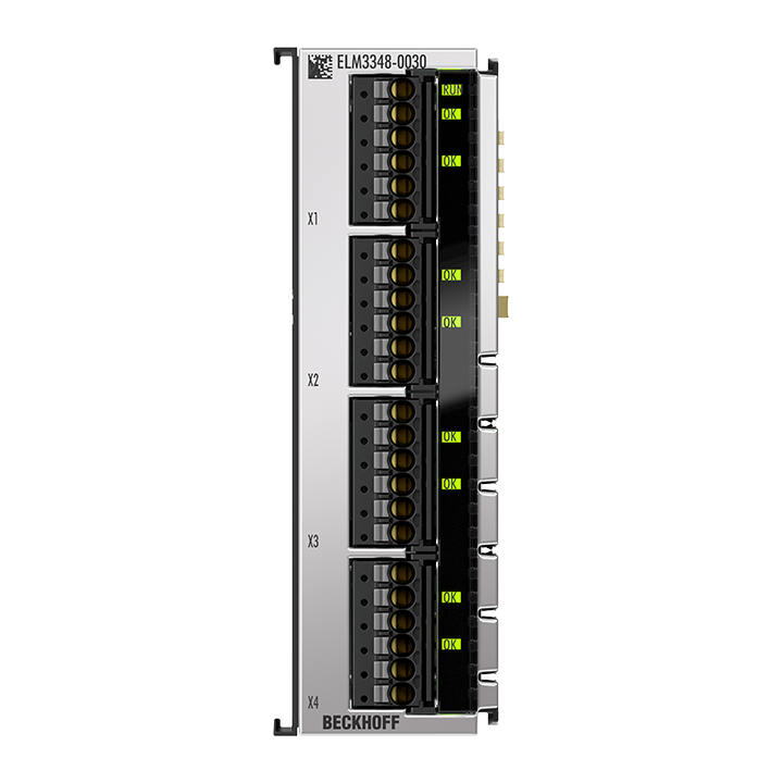 ELM3348-0030 | EtherCAT Terminal, 8-channel analog input, temperature, thermocouple, 24 bit, high-precision, 1 ksps, externally calibrated