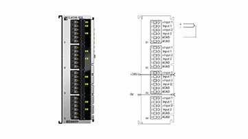ELM3348-0030 | EtherCAT Terminal, 8-channel analog input, temperature, thermocouple, 24 bit, high-precision, 1 ksps, externally calibrated