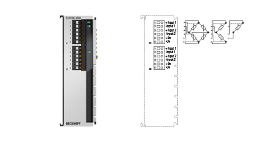 ELM3502-0000 | EtherCAT 端子模块，2 通道模拟量输入，测量电桥，全桥/半桥/四分之一桥，24 位，20 ksps