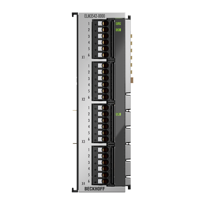 ELM3542-0000 | EtherCAT 端子模块，2 通道模拟量输入，测量电桥，全桥/半桥/四分之一桥，24 位，1 ksps，TEDS