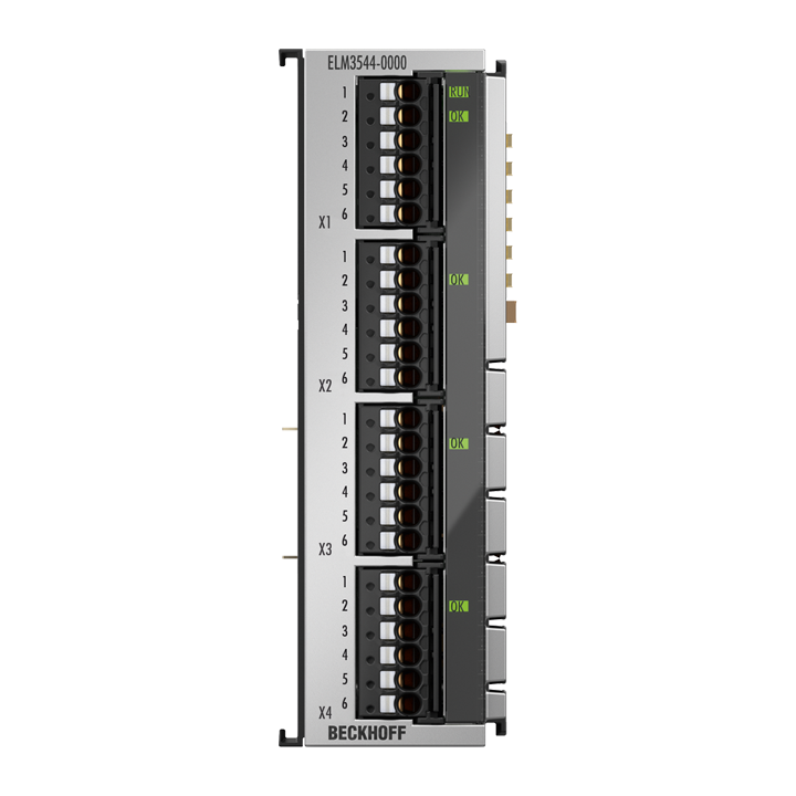 ELM3544-0000 | EtherCAT 端子模块，4 通道模拟量输入，测量电桥，全桥/半桥/四分之一桥，24 位，1 ksps