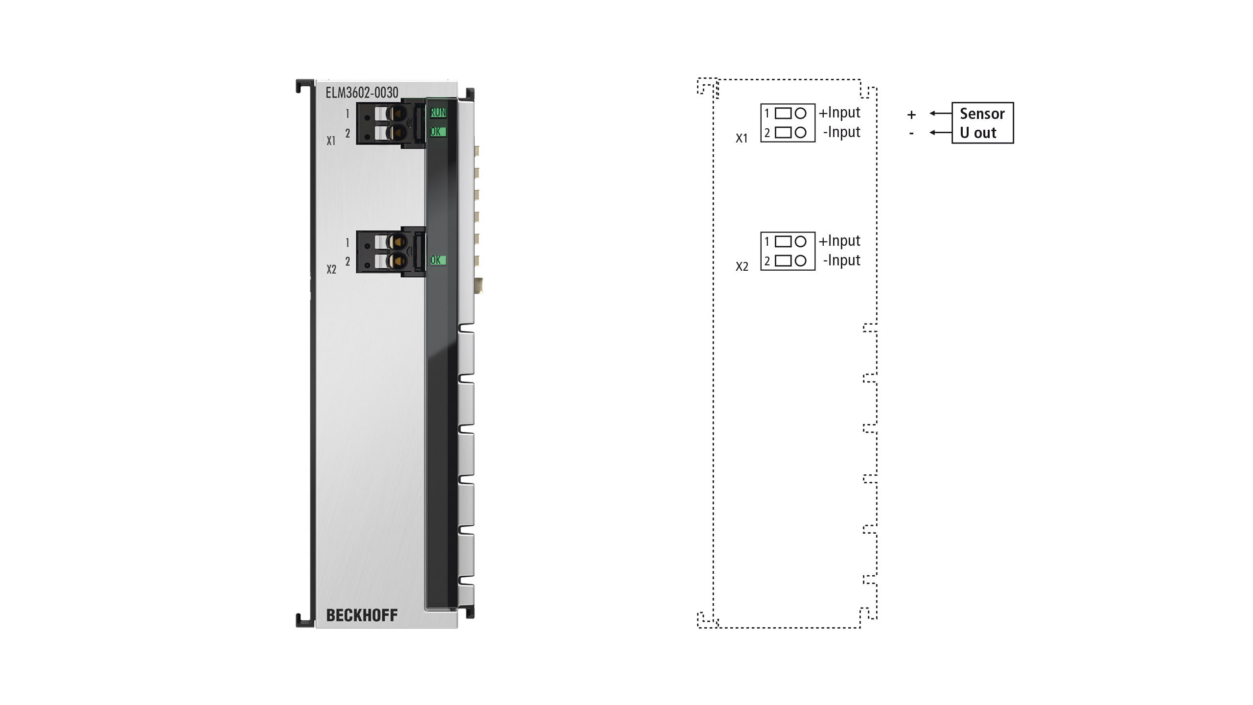 ELM3602-0030 | EtherCAT Terminal, 2-channel analog input, IEPE/accelerometer, 24 bit, 50 ksps, externally calibrated
