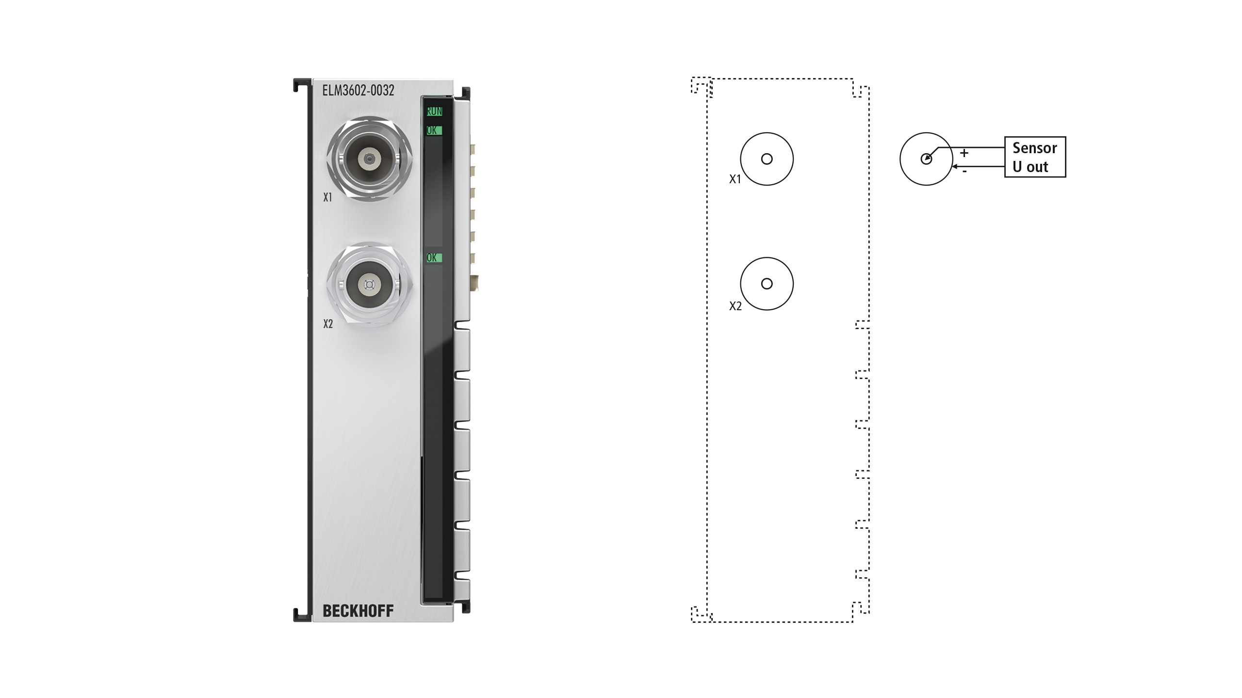 ELM3602-0032 | EtherCAT Terminal, 2-channel analog input, IEPE/accelerometer, 24 bit, 50 ksps, BNC, externally calibrated